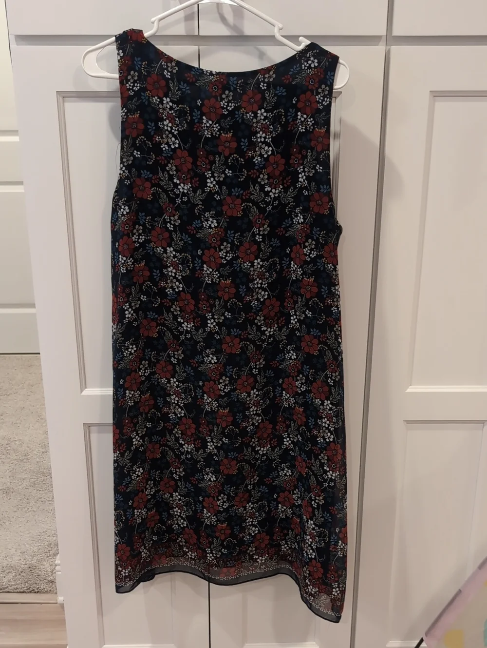 Max Studio Navy Dress with Floral Print